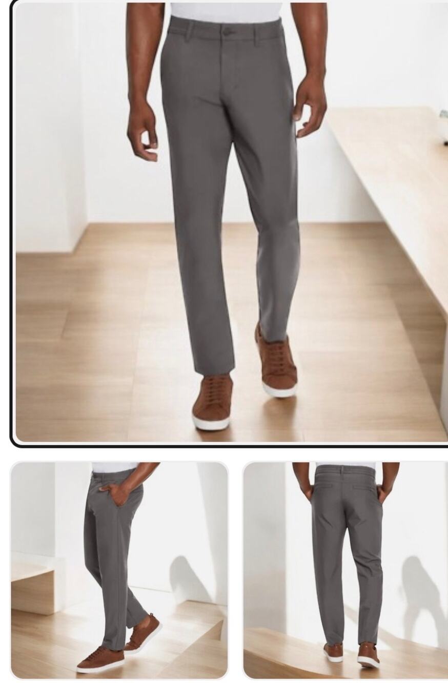 Marc New York New Men's Commuter Performance Pants Slim Fit Gray 38x29